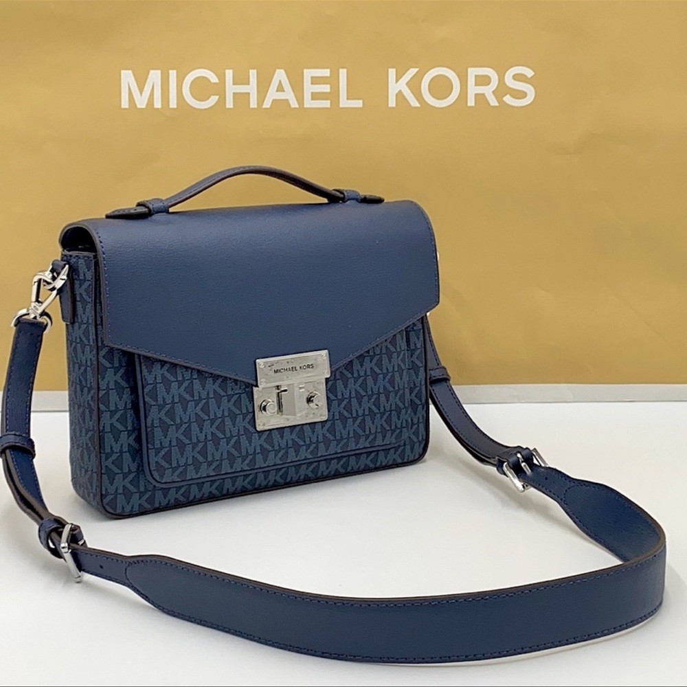 MICHAEL KORS Rose Medium Top Handle Messenger ADMI - Picture 7 of 16